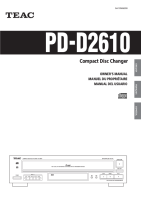 Teac PD-D2610-Owners-Manual